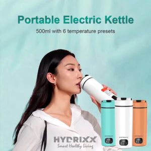 Hydrixx Stainless Steel Portable Smart Electric Kettle Fast Boiling Water Bottle 500ML