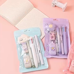 BECORATE 7-in-1 Stationery Set Ballpoint Pen Pencil Eraser Correction Tape Knife School Office Writing Supplies Gift