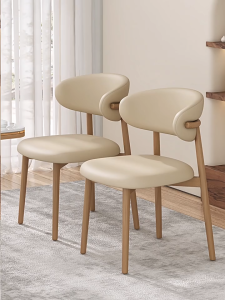 LALA Dining Chair Household Modern Backrest Chair Leather Wrought Iron Leg Frame Waterproof Rustproof Office Chair Bedroom Multi-functional 餐椅