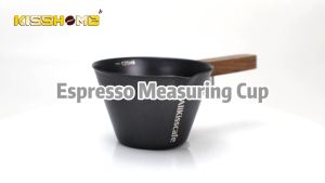 120Ml Cốc Đo Espresso Bằng Thép Không Gỉ Có Tay Cầm Bằng Gỗ Bình Sữa Chiết Xuất Cốc Nhà Bếp Cà Phê Phụ Kiện Có Cân Cho Barista
