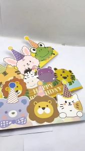 TAIYO Topi Ulang Tahun Animal Pesta Anak Dekorasi Birthday Party Kertas Karton Hewan