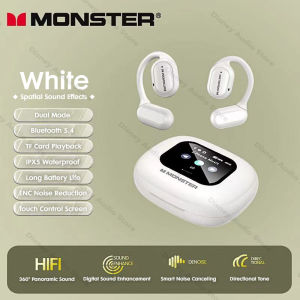 Monster | Monster Touch Pro100 Smart Touch Screen Bluetooth 5.4 Headphones OWS Ear Hook Earphone Open Ear Wireless Earbuds Support TF Card