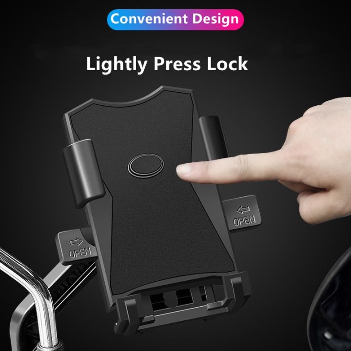 Universal Bicycle & Motorcycle Phone Holder – Handlebar Mount, Clip-On, Black – Fits Apple, Samsung, Xiaomi