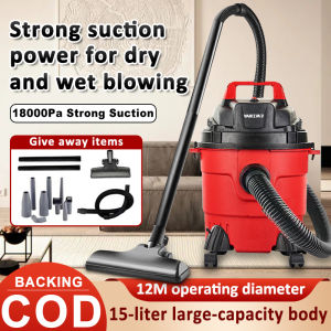 Vacuum Cleaner Household Powerful High-power Barrel Suction Commercial Vacuum Cleaner Cylinder Dry and Wet Blowing Three-use Vacuum Cleaner 1200W High Power