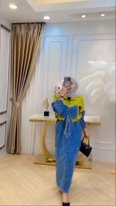 Sherina Set Rok Terbaru 2023 Bahan Toyobo Mix Jeans Import Ootd Viral Wanita Dewasa Simple Elegan