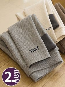 กางเกงขายาวทรงเข้ารูปผ้ากำมะหยี่ผสมโพลีเอสเตอร์ คอตตอน อะซิเตท ยืดหยุ่น ทรงเข้ารูป ฤดูใบไม้ร่วง/ฤดูหนาว 2025 ใหม่