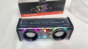 Speaker Bluetooth Full Bass Mecha Fleco V8 Double Bass Full LED RGB Transparan Super Bass | BISA COD
