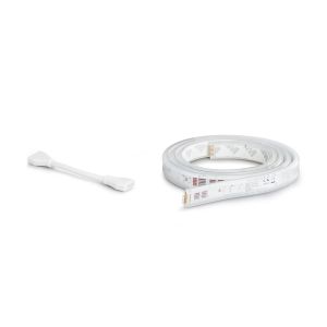 Philips | Bộ Đèn LED Philips Hue Lightstrip Plus 1m Màu Trắng Và Bộ Điều Khiển Thông Minh Tạo Không Khí Màu Sắc Có Thể Điều Chỉnh Độ Sáng Kèm Bộ Nối Dài Và Đầu Nối Cho Phòng Khách