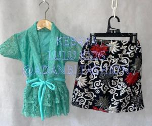 Adanbi fashion | kb lulu brukat rok batik bonus bando stelan baju kebaya anak 2-4 Thn realpict