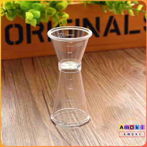 Amoki PVC Double Jigger Measuring Cup 10/20/40cc Transparent Jigger with Measurement Markings