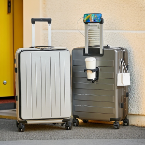 ETLB Aluminum Frame Luggage Side Opening Cover Fashionable Travel Suitcase Womens 26 Inch Mens Cabin Bag Multi-Functional