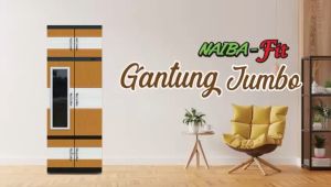 NAIBA Lemari Plastik Baju Pakaian GANTUNG Naiba FIT JUMBO BESAR MURAH - Lebih Praktis dan Kuat - MOTIF RANDOM (Tanpa Cermin/Cermin) - 1503/1523 (EXPORT)