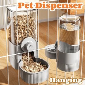 Pet Cage Hanging Water Dispenser Feeder Bowl Automatic Cat Dog Rabbit Water Bowl Large Capacity Universal