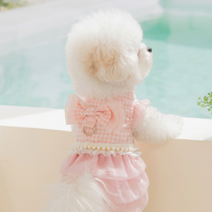 hipidog | Small Dog Princess Dress Pink Checkered Bow