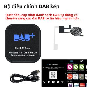 Bộ Chuyển Đổi USB Cho Đài Phát Thanh Trên Ô Tô Tích Hợp Ăng-ten DAB+ Kép Tăng Cường Tín Hiệu Quét Kênh Tự Động Cho Âm Thanh Nổi Android