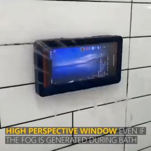 【SG Ready Stock】Bathroom Waterproof Phone Holder Wall Mount Anti-fog Shower Phone Holder Compatible Phones Under 6.8 Inch