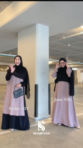 SHABIYAN-437 Gamis Wanita Outer Lepas pasang Dress Muslimah