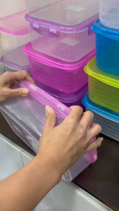 แพ็ค 3 ชิ้น กล่องพลาสติกใบเล็ก กล่องฝาล็อค กระปุก กระปุกพลาสติก