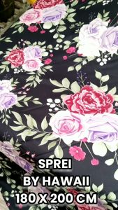LADY ROSE SPREI QUEEN 160X200 HAWAII SPREI KING 180X200 SET SARUNG BANTAL GULING MOTIF BUNGA CANTIK