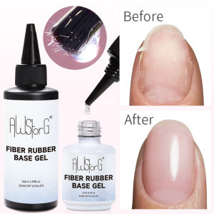 AWStorG 50ml Fiber Rubber Base Gel Upgrade Broken Nail Repaired Fiberglass Clear Quick Building Soak Off UV Construction Gel