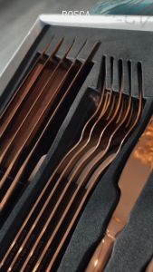 Bosca Living - Luxury Cutlery Set Gift Box / Set 24pcs Sendok Garpu Pisau Stainless Steel Gold Rosegold Mewah / Kado Gift Hampers / Gift Box Cutlery Set 24 Pcs Premium / Sendok Set / Perlengkapan Makan Set