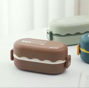 ONE-C780 Lunch Box Bento Set 850ML / Kotak Bekal Makan Siang Free Sendok / Kotak Makan 2 Tingkat Portable Anti Tumpah