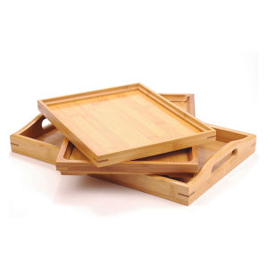 Bamboo Tray Japanese-Style Solid Wood Saucer Rectangular Large Tea Serving Pot Small Size Tea Table Kung Fu Tea Ceremony Tea Set Bamboo Tea Tray