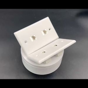 2pcs Ethernet Wall Plate Cat6 Female to Female Wall Jack 4*RJ45 Keystone Inline Coupler Wall Outlet