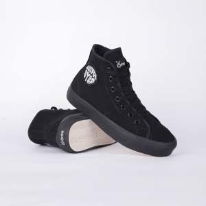 Sepatu pria wanita - Sneaker Triple black Quiferstep Odisi Basic High Full black Sekola remaja sneakers hitam tinggi kasual spatu sekolah full black kanvas