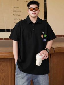 Trendy plus Size Mens Summer Polo Shirt Sleeveless Casual Loose Fit Short Sleeve Printed No Iron Treatment Youth Fashion