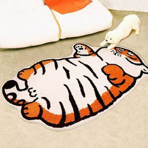 VIKAMA Không Đều Lười Hổ Mềm Mại Lông Tơ Chống Trơn Trượt Thảm Tắm Thấm Hút Kawaii Động Vật Thảm Trải Sàn Cho Phòng Tắm Phòng Ngủ Trang Trí Nhà