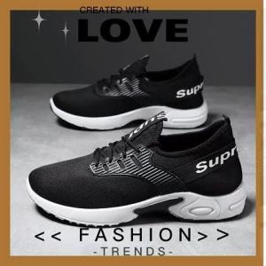 Sheii รองเท้าผ้าใบทรงสปอร์ตสุภาพบุรุษ สีพื้น แต่งลายด้านข้าง แบบเชือกผูก ใส่ทำงานได้ ใส่เที่ยวก็สบาย กิจกรรมไหนก็แมทซ์ได้