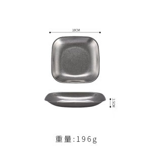 Bát Đựng Thức Ăn Trưa Bằng Thép Không Gỉ Hình Vuông Phong Cách Retro Bát Đựng Thịt Nướng Kiểu Hàn Quốc Bát Đựng Tráng Miệng Bát Đựng Đồ Ăn Nhẹ