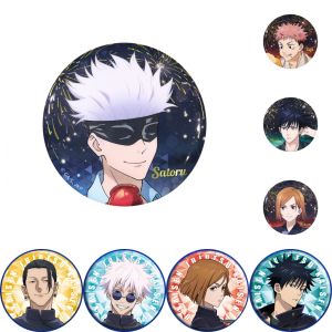58mm Anime Jujutsu Kaisen Itadori Yuji Kugisaki Nobara ATSUYA KUSAKABE Cosplay COSTUME Badge Pin SPTE Tinplate Brooch Prop Gilf