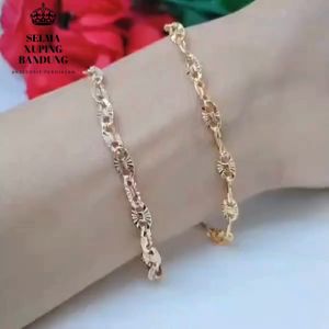 Gelang Jurai Simpel Silver Perhiasan Aksesoris Lapis Emas Terlaris Tidak Mudah Luntur GJ44