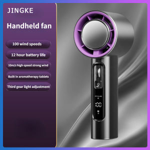 Taoxilife Portable Handheld Fan có thể điều chỉnh gió mạnh cấp 1-100 LED hiển thị Quạt không cánh quạt 5000mAh Tuổi thọ pin dài có thể sạc lại Turbo Mini Fan với đèn LED chiếu sáng cho du lịch làm việc đi lại thể thao ngoài trời
