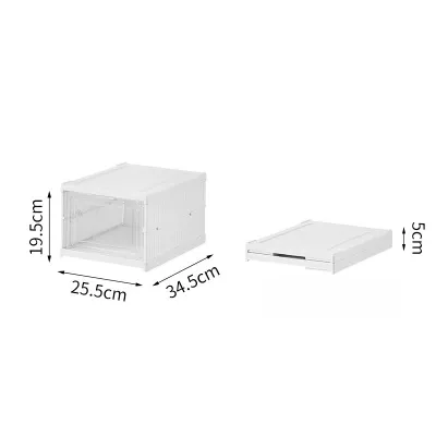Shoes Box Foldable Transparent Sneaker Shoe Storage Organizers Box Stackable Dustproof High-top Cabinet Shoe Rack Shelf