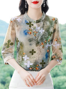 DAIXIANGFEIZI | Stylish Elegant Mom Chiffon Shirt 3/4 Sleeve
