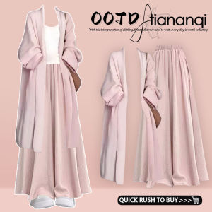 Korean Ambient Style Light French Fashion Dress Womens Autumn Loose Sensation Yadan Wind Set Stop Skirt Three Piece Set Long Sleeve