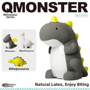 QMONSTER | Dinosaur-shaped Latex Squeaking Dog Toy Bite Resistant Entertaining