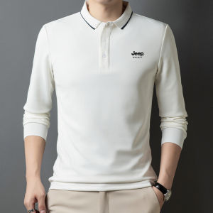 Jeep Spirit Mens Polo Shirt Casual Long Sleeve Business Style Spring Autumn New Arrival Fashionable Dad Clothes Top