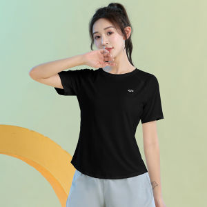 Dopamine Marathon Running Suit Women Summer Short Sleeve Loose Fitness Top Quick Dry Breathable Yoga T-Shirt Sportswear