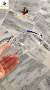 Nasara Asian Virtua Sports V34 Safety Glasses Clear Anti Fog Lens Blue Temple Eyewear Goggle Cermin Mata