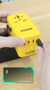 GXM 140W Travel Adapter GaN Wall Charger Socket Plug Adapter Laptop Phone Tablet Super Fast Charging Samsung SFC 2.0 100W 65W 75W 130W
