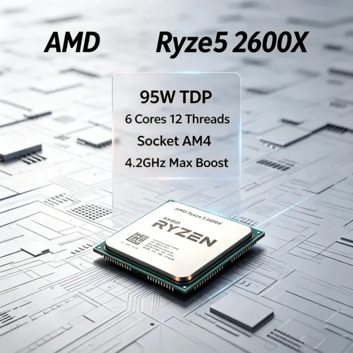 AMD | AMD R5 2600X Ryzen 5 2600X Unlocked Overclocking 6 Core 12 Thread AM4 Desktop Processor for Gaming and Office Work