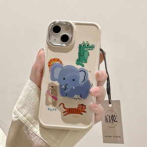 Cute Elephant Stand Back Sticker iPhone Case Compatible with Apple 13promax Girl Heart 12/11 Small Crowd XSmax Fun XR Cartoon Creative Popular New Model Summer