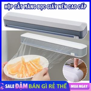 Hộp Đựng Màng Bọc Thực Phẩm Giấy Nến Giấy Bạc Bằng Nhựa Kèm Dao Cắt Tiện Dụng - Hộp Cắt Màng Bọc Cắt Đồ Đa Năng Tiện Lợi