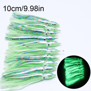 10 Chiếc Dạ Quang Mực Mồi Mềm Với Phát Sáng Mạnh Mẽ Cho Câu Cá Biển Nước Biển Chất Lượng Cao Mồi Dành Cho Chuyên Nghiệp Anglers