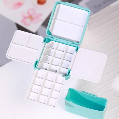 12/24 Grid Mini Watercolor Box Portable Painting Pigment Box Artist Travel Sketching Watercolor Painting Palette Art Supplies