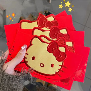 3/5Pcs INS Hot Bronzing Red Envelopes Cute Sanrio Hello Kitty Red Packet Creative Spring Festival Hongbao 2025 New Year Lucky Money Bag CNY Angpao Valentines Day Red Envelope